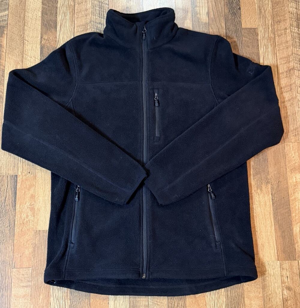 Eastern Mountain Sports EMS Polartec Fleece Jacket Mens M Black Full Zip Y2K EUC